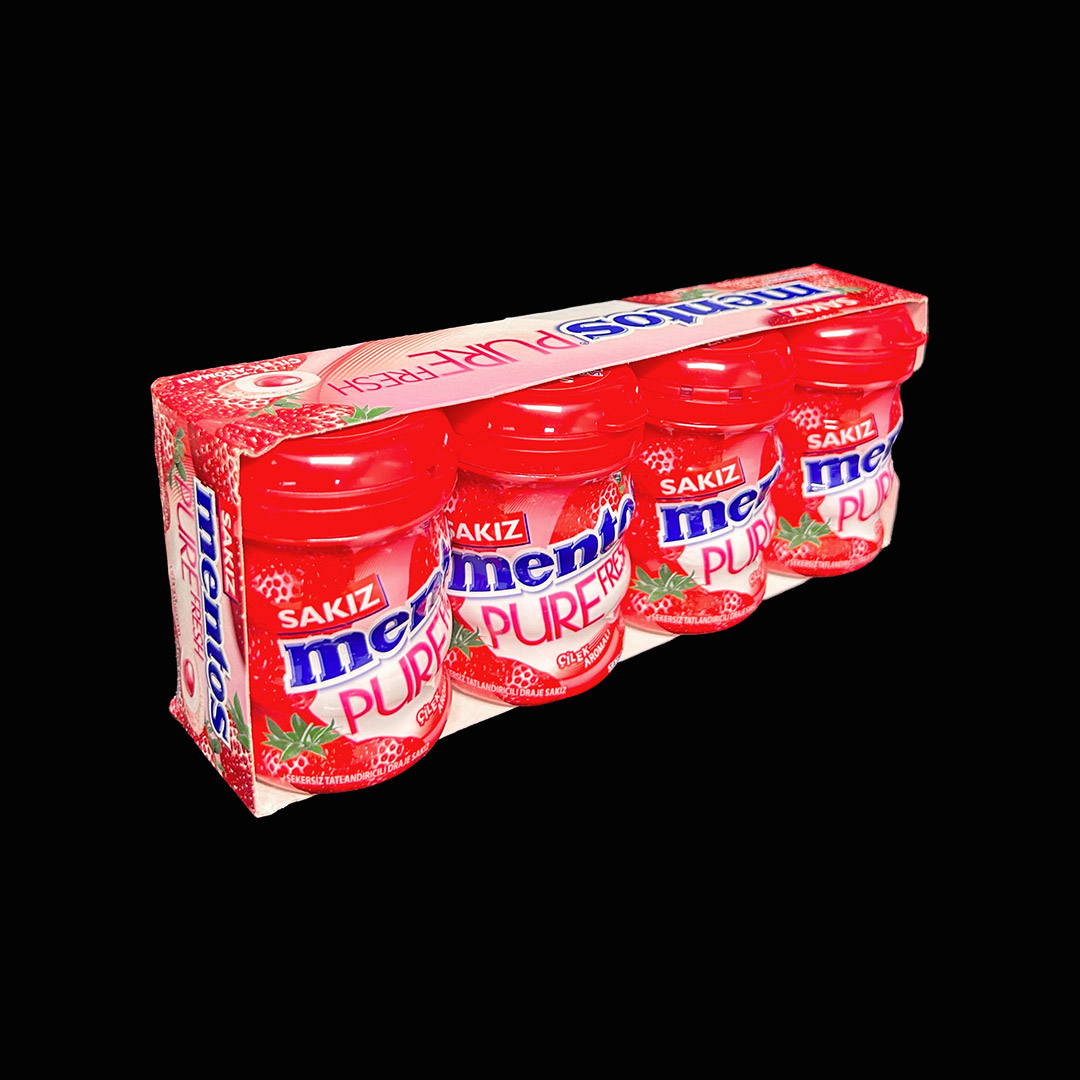 Mentos Pure Fresh Sekersiz Cilekli Sakiz 2x4x60g