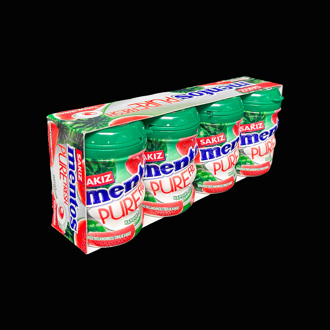 Mentos Pure Fresh Sekersiz Karpuzlu Sakiz 2x4x60g