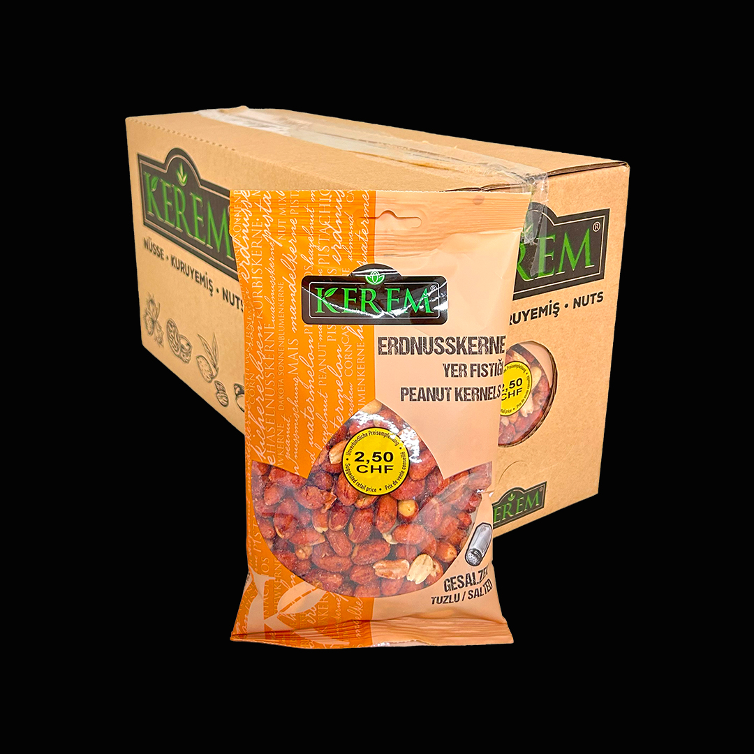 Kerem Tuzlu Kavrulmus Zarli Yer Fistik 12*200gr