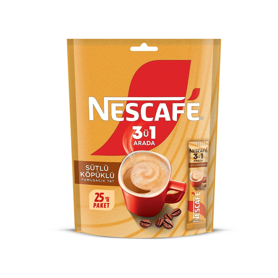 Nescafe 3ü1 arada Sütlü Köpüklü 25x17.4g