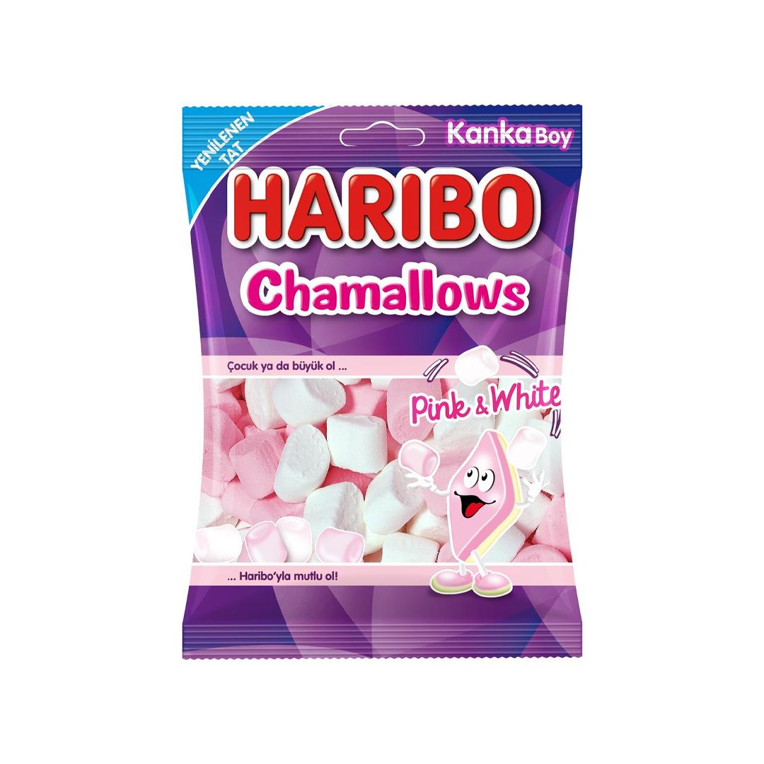 Haribo Soft Candy Cham Pink&amp;White 24x70 Gr