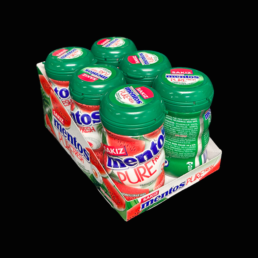 Mentos Pure Fresh Sekersiz Karpuzlu Sakiz 6x90g CHF 3.99/Stk