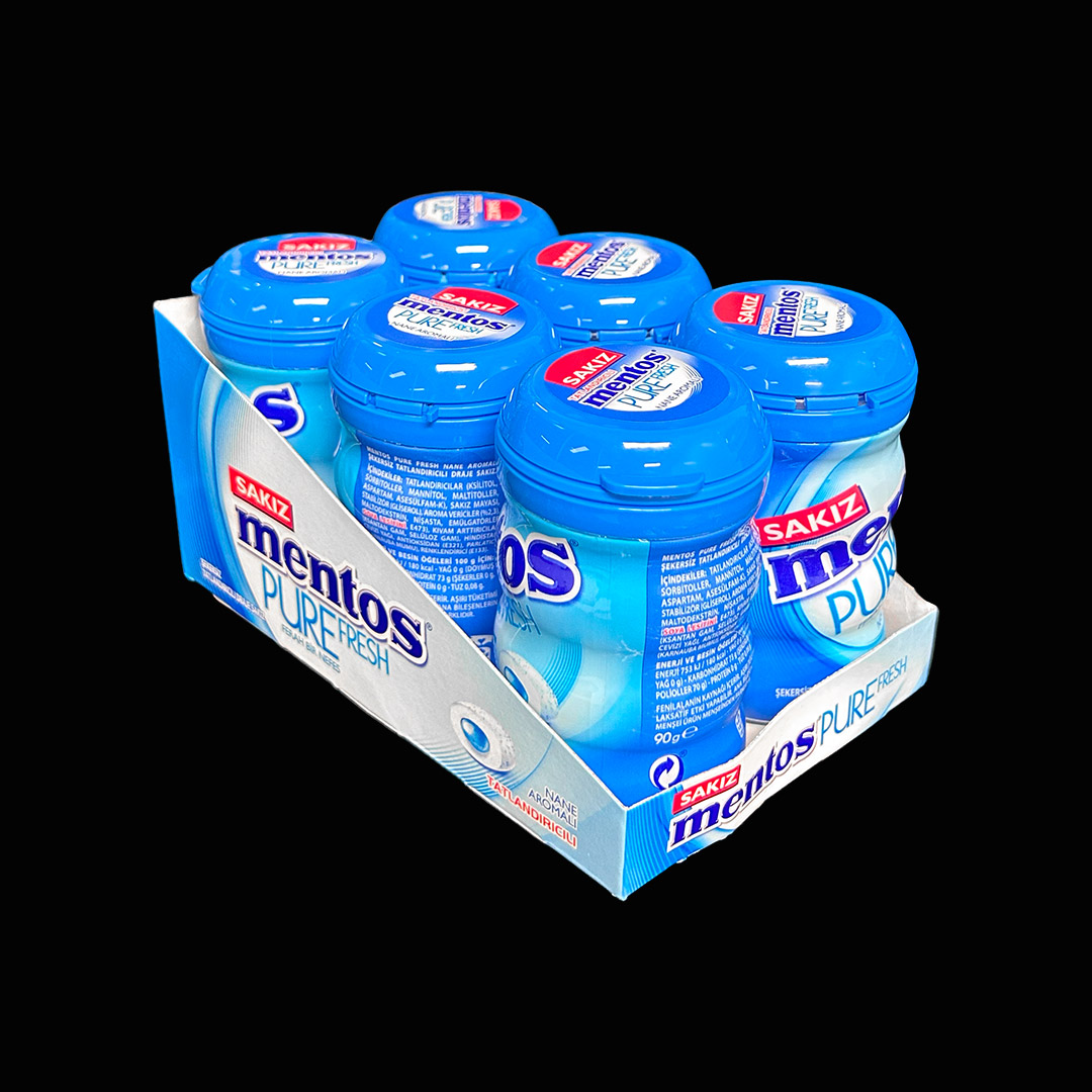 Mentos Pure Fresh Sekersiz Naneli Sakiz 6x90g CHF 3.99/Stk