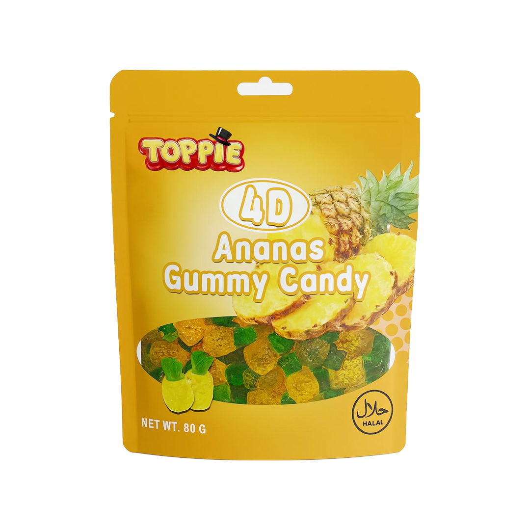 TOPPIE 4D Ananas Gummy Candy 16x85g - CHF STK/ 1,29