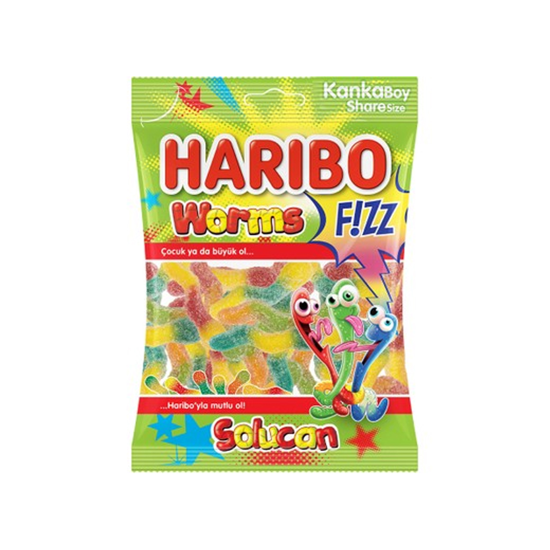 Haribo Soft Candy Fizz Worms 24x70 Gr